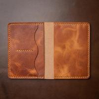 Dompet & Penutup Paspor Kulit Vintage Unisex Custom Logo Grosir, Model Pendek Terbuka, Portabel Multifungsi dengan Warna Kustom