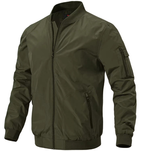 Custom Bomber Jacket Sports Wind Breaker Zip Bomber Jacket Oversized Cotton Lining 100% Nylon Windbreaker Bomber Jackets - Product Image 1