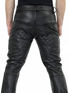 กางเกงหนัง PU สำหรับผู้หญิงกางเกงหนังสีดำสำหรับผู้ชายกางเกงสำหรับขี่มอเตอร์ไซค์ - Product Image 4