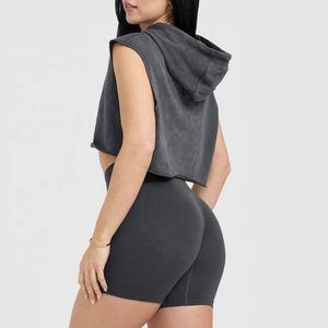 Sweat-shirts pour femmes à manches longues décontractés, nouvelle arrivée, surdimensionnés, en polyester/coton lourd, couleur personnalisée, épaules tombantes, hiver - Product Image 2