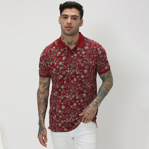 Polo imprimé cool de haute qualité pour hommes T-shirt polo grande taille avec logo brodé en coton pour hommes Design entretenu OEM - Product Image 1