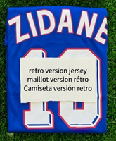 Camiseta Retro de Zidane 10 de 1998, Francia, Vintage, Les Bleus, Maillot de Fútbol Clásico, Edición del Partido, Camiseta de Fútbol de Zizou