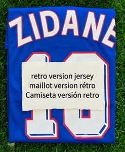 Camiseta Retro de Zidane 10 de 1998, Francia, Vintage, Les Bleus, Maillot de Fútbol Clásico, Edición del Partido, Camiseta de Fútbol de Zizou - Product Image 1