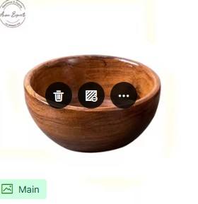 Elegante cuenco de madera con asas de concha, ideal para servir aperitivos o exhibir una decoración elegante y única - Product Image 4