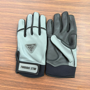 Guantes de bateo de béisbol de Venta caliente de cuero genuino de alta calidad antideslizantes jóvenes adultos Unisex guantes de bateo de béisbol ligeros - Product Image 6