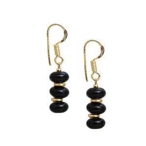 Pendientes colgantes de ónix negro Diseño chapado en oro hecho a mano con cuentas espaciadoras, joyería elegante de piedras preciosas negras para mujer - Product Image 5