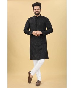Dernier lot pakistanais AchkanBandhgalaSherwaniKurtaPajama pour homme en coton Pathani avec design élégant de chaîne à col et boutons - Product Image 4