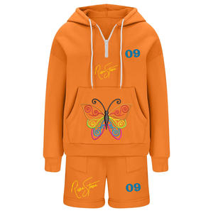 Vente en gros OEM Service Sweat à capuche élastique en coton avec dessin Pantalons de survêtement Ensembles de jogging Pantalons cargo Survêtements Survêtements unisexe Ensemble de 2 pièces - Product Image 1