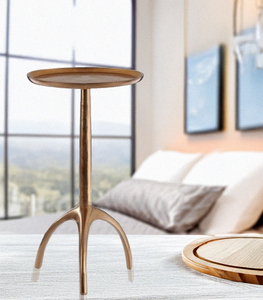 Modern Round Metal and Glass End or <b>Side</b> Table <b>for</b> Home Outdoor <b>Living</b> <b>Room</b> Bedroom or Home Office Use - Product Image 1