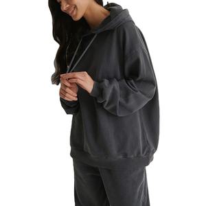 OEM Vente en gros Logo personnalisé Surdimensionné pour femmes Stone Wash Survêtement de jogging à capuche de haute qualité délavé à l'acide Survêtements grande taille pour - Product Image 3