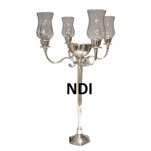 Vajilla decorativa hecha a mano de Navidad para boda, piezas centrales, diseño en relieve, portavelas de Metal con acabado chapado en oro - Product Image 4