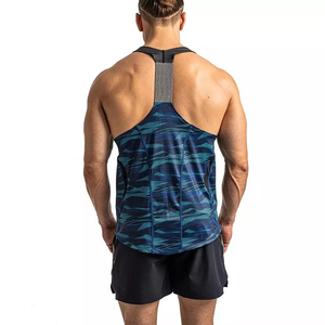 Débardeur de sport vintage en tricot respirant, gilet musculaire personnalisé avec logo, vêtements d'entraînement sans manches, hauts côtelés de fitness pour hommes, gym - Product Image 1