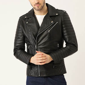 Service OEM/ODM Vêtements de rue Veste motard en cuir pour hommes Fabrication en usine Marché en ligne Fourniture Veste motard en cuir pour hommes - Product Image 1