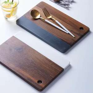 Bandeja de madera con incrustaciones de resina de diseño moderno de tendencia superior Bandeja de resina de calidad para restaurante Hotel Home Serving - Product Image 3