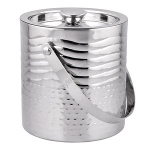 Double Wall Ice Bucket Stainless Steel Dual <b>Material</b> Metal Bucket with DUAL Features - Product Image 1