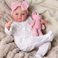 Poupée Reborn silencieuse Babeside Alger de 20 pouces, petite fille, tête en vinyle, corps en tissu doux, poupée réaliste, jouet en peluche