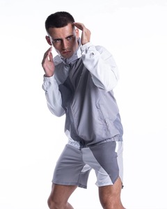 Conjunto Deportivo de Dos Piezas para Hombre, Talla Grande, Transpirable, Personalizado, de Algodón, Chaqueta Cortavientos de Invierno con Capucha, Diseño Estampado Sólido - Product Image 6