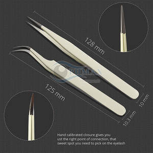 Pinzas de pestañas recubiertas de Color antideslizantes duraderas para técnicos de pestañas de salón pinzas de pestañas recubiertas de Color de grado profesional - Product Image 2