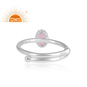 Meilleure vente bague empilable en argent Sterling fin avec topaze rose naturelle bijoux personnalisés pour femmes cadeau pour elle - Product Image 5