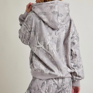 Chándal Informal Holgado de Manga Larga para Mujer, Estilo Urbano, 100% Algodón con Forro Polar, Temporada de Invierno 2025 - Product Image 4