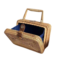 Sacs à main en rotin jaune clair tressé avec poignée, classiques, rayés, petite taille, imprimés personnalisés, 0,3g, accessoires de mode tendance