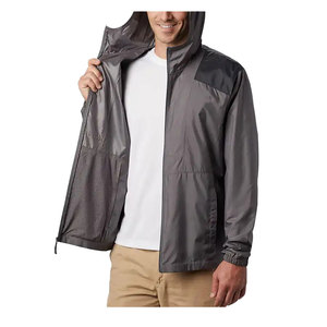 Coupe-vent mince lisse séchage rapide athlétisme logo de marque personnalisé veste à fermeture éclair pour hommes poche hiver décontracté peau de vache coupe-vent - Product Image 2