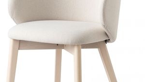 Chaise de salle à manger rembourrée de luxe moderne avec accoudoirs – Base en bois de hêtre massif – Design élégant et courbé pour usage domestique et commercial - Product Image 3