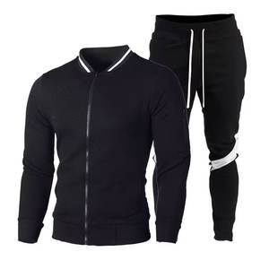 Conjunto Deportivo de Felpa con Cierre para Hombre, 100% Algodón, de Primera Calidad, Cómodo, Transpirable, de Color Sólido, para Invierno, el Más Vendido del 2024 - Product Image 3