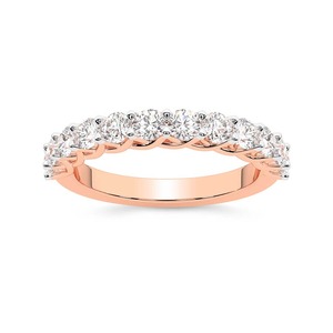 High Carat Classic Band Lab Grown Diamond 1.00 Ct Tw 14K Solid Gold FG Color VS Clarity 12 Diamond Statement Sized Stones - Product Image 3