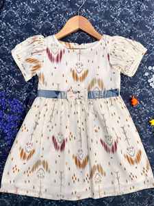 เสื้อแขนพองผ้าฝ้ายพรีเมี่ยมสำหรับเด็กผู้หญิงเสื้อลูกไม้ด้านหน้ามีซิปด้านหลังระบายอากาศใส่สบายฤดูร้อนเด็กวัยหัดเดิน - Product Image 5