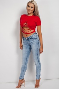 T-shirts courts en coton OEM personnalisés de qualité supérieure pour femmes, poids léger, coupe à l'avant, fendu en détresse, options de taille plus - Product Image 5