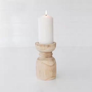 Decorative <b>Candlestick</b> Beech Wood Candle Holder Wood Tapper Candle Holder For Wedding Party - Product Image 3