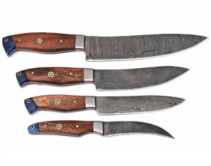 Ensemble de couteaux de cuisine personnalisés, lame solide, couteau de cuisine, couverts, manche en bois, acier inoxydable à haute teneur en carbone, qualité supérieure, robuste, rose - Product Image 6