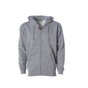 Sweat-shirts en coton épais de qualité supérieure 400GSM, logo personnalisé, sweat-shirt à capuche oversize pour homme, fermeture éclair intégrale, lavage intégral - Product Image 4