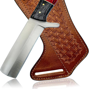 Cuchillo vaquero de hoja fija de acero al carbono 1095 hecho a mano con mango de madera exótica y Funda de cuero OEM personalizable - Product Image 1