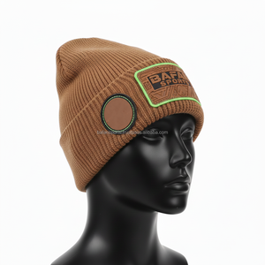 Women Winter <b>Beanie</b> Hat Premium GSM Stretch Knitted Fabric Brown Custom Logo Patch Stylish <b>Streetwear</b> Design jacquard <b>Beanie</b> Cap - Product Image 3