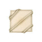 ผ้าพันคอและผ้าเช็ดหน้าผ้าไหมสีเบจลายจุดสี่เหลี่ยม - Product Image 3
