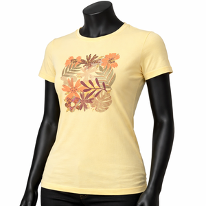 Camiseta de Mujer con Estampado Floral, Algodón, Casual, Manga Corta, Cuello Redondo, Verano, Venta al Por Mayor Directo de Fábrica - Product Image 3