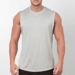 Camiseta sin mangas para hombre personalizada, ropa cómoda transpirable de talla grande para hombre, camiseta sin mangas hecha de algodón personalizada para hombre, venta al por mayor - Product Image 3