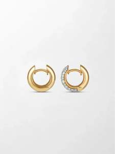 Pendientes Huggie con Doble Hilera de Diamantes Redondos Cultivados en Laboratorio, 1.56 Ct, Color GH, Claridad VS, 92 Piedras, Oro de 18K, Doble Hilera, Brillantes - Product Image 2