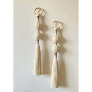 DULCE CDICE Juego de 2 Tapices de Pared de Macramé Tejido Estilo Bohemio Natural con Borlas, Hechos a Mano, Ecológicos, Decoraciones para Sala de Estar - Product Image 3