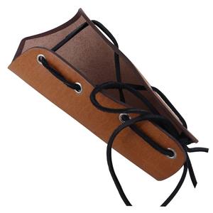Artisanat en cuir Tan de guerrier médiéval fait à la main à lacets brassard d'armure de poignet pour Cosplay Style médiéval élégant - Product Image 2