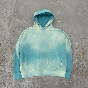 Sweatshirts d'hiver à fermeture éclair complète pour hommes sweat à capuche à fermeture éclair personnalisé 100% polyester coton éponge français délavé au soleil brodé à l'acide - Product Image 4