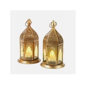 Vajilla Linterna clásica Decoración del Festival de Ramadán Lámpara de luz de vela Linterna de metal hecha a mano a bajo precio - Product Image 2