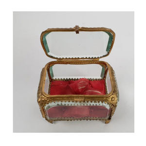 Highest Quality New Arrival Brass Border Gold Finished Beveled Glass <b>Storage</b> Keepsake <b>Box</b> Custom Size For Home Purpose Glass <b>Box</b> - Product Image 5