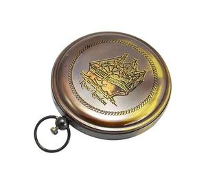 Coleccionable Vintage Latón Pulsador Barco Bolsillo Brújula Maritime Gift 3 - Product Image 1