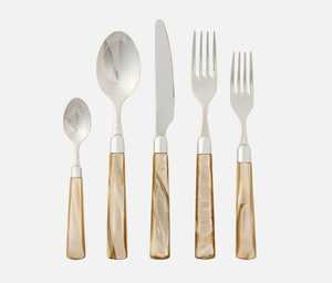 Handcrafted Steel Cutlery <b>Set</b> Mirrored Finish BPA-Free Eco-Friendly Luxury <b>Wooden</b> Bone Resin MOP Handles Dishwasher Safe - Product Image 4