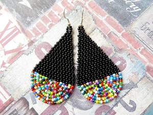 Nueva joyería de moda, pendientes bordados, pendientes hechos a mano con cuentas para mujeres y niñas de la India - Product Image 5