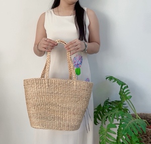 Jacinto de agua ecológico hecho a mano elegante flores Vintage bolso de mujer duradero cómodo abierto versátil dos hombros - Product Image 5