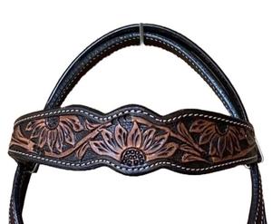 Vente en gros de qualité supérieure nouveau design de cheval équestre en cuir Western Headstall usiné à la main et sculpté pour l'équitation - Product Image 2